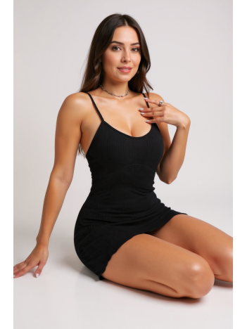 Kadın Siyah Kaşkorse Ince Askılı Şık Gecelik – Modern ve Şık Tasarım