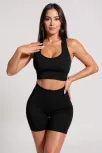 Kadın Siyah Yüksek Bel Çapraz Sırt Detaylı Şortlu Gecelik Takım – Modern, Konforlu Ve Günlük Kombinlere Uygun Kadın Siyah Yüksek Bel Çapraz Sırt Detaylı Şortlu Gecelik Takım – Modern, Konforlu Ve Günlük Kombinlere Uygun