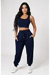Kadın Lacivert Kaşkorse Cepli Jogger Eşofman Altı Ve Crop Top Bluz – Şık, Rahat Ve Kolay Kombinlenebilir
