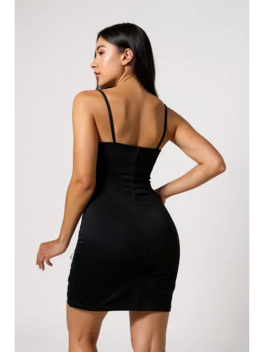 Kadın Siyah Bacak Yırtmaçlı Beyaz Dantelli Ve Fiyonklu Şık Gecelik – Modern Ve Şık Tasarım