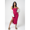 Kadın Fuşya Yırtmaçlı Diz Altı Vücüdu Saran Gecelik Kadın Fuşya Yırtmaçlı Diz Altı Vücüdu Saran Gecelik