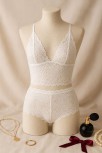 Kadın Beyaz Dantel Bralet Şort Takımı – Romantik Ve Zarif İç Giyim Kadın Beyaz Dantel Bralet Şort Takımı – Romantik Ve Zarif İç Giyim