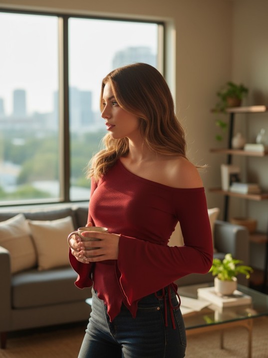 Kadın Bordo Uzun İspanyol Kollu Asimetirik Yaka Yandan Bağlamalı Drapeli Bluz Kadın Bordo Uzun İspanyol Kollu Asimetirik Yaka Yandan Bağlamalı Drapeli Bluz