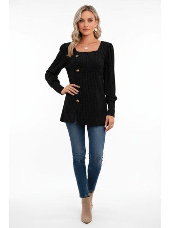 Kadın Uzun Kollu Düğmeli Mevsimlik Bluz – Yumuşak Dokulu, Esnek Ve Sıcak Tutan Kumaş