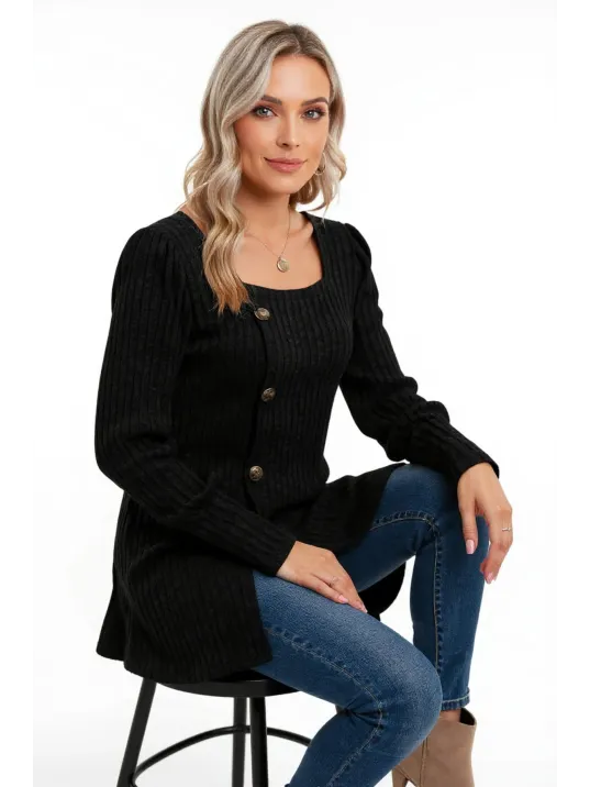 Kadın Uzun Kollu Düğmeli Mevsimlik Bluz – Yumuşak Dokulu, Esnek Ve Sıcak Tutan Kumaş