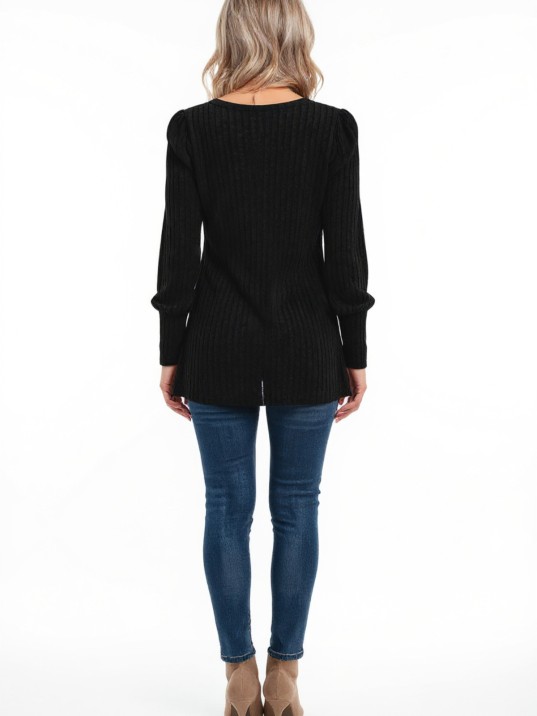 Kadın Uzun Kollu Düğmeli Mevsimlik Bluz – Yumuşak Dokulu, Esnek Ve Sıcak Tutan Kumaş