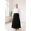 Kadın Siyah Double Kumaş Beli Lastikli Cepli Etek Kadın Siyah Double Kumaş Beli Lastikli Cepli Etek