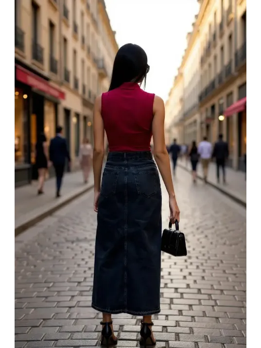 Kadın Bordo Kolsuz Balıkçı Yaka Basic Bluz