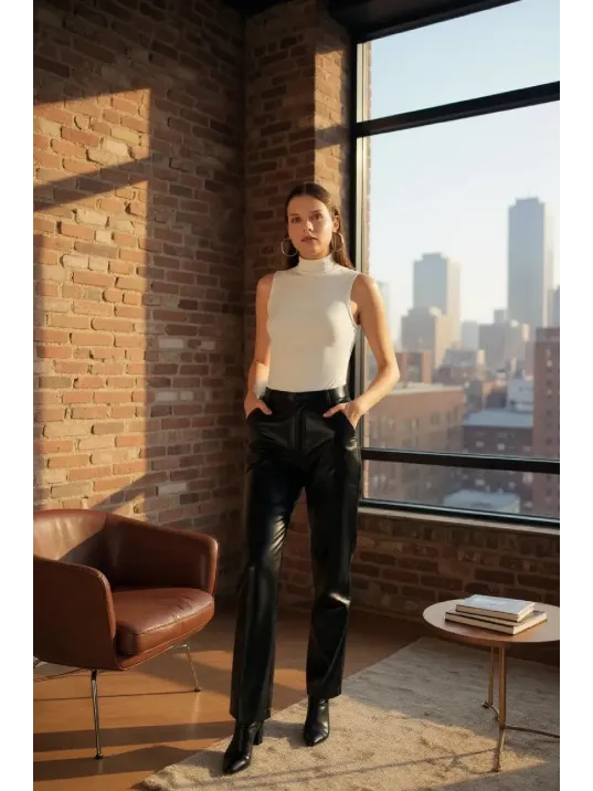 Kadın Beyaz Kolsuz Balıkçı Yaka Basic Bluz