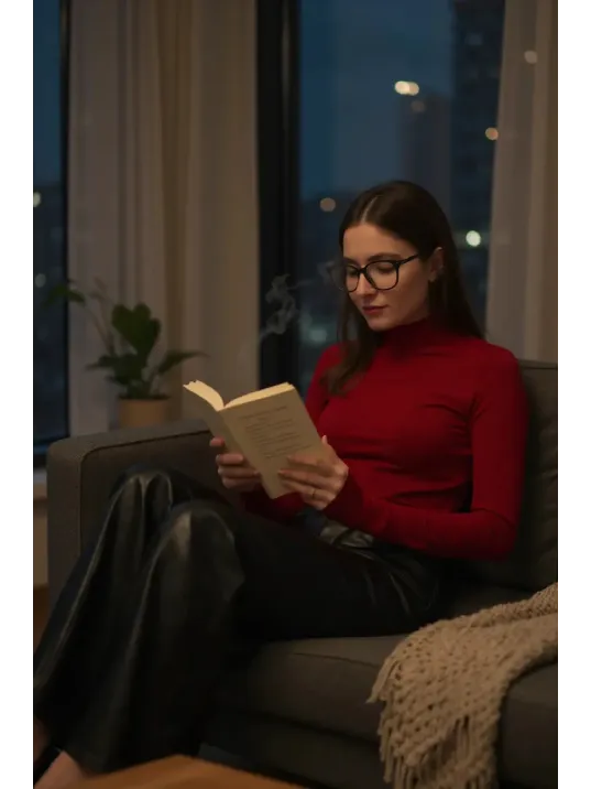 Kadın Bordo Parmak Detaylı Esnek Uzun Kollu Body