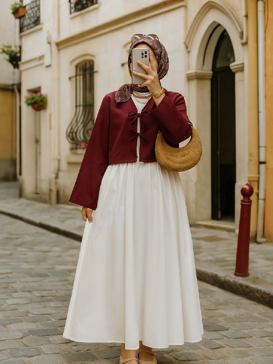 Kadın Bordo Kısa Kimono Ceket – Zarif Ve Şık Kombin Parçası