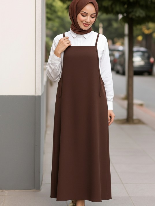 Kadın Acı Kahverengi Basic Ayarlanabilir Askılı Jile Elbise Kadın Acı Kahverengi Basic Ayarlanabilir Askılı Jile Elbise