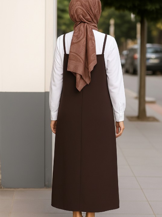 Kadın Acı Kahverengi Basic Ayarlanabilir Askılı Jile Elbise Kadın Acı Kahverengi Basic Ayarlanabilir Askılı Jile Elbise