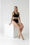 Kadın Siyah Çapraz Sırt Detaylı Iç Çamaşır Takımı – Modern, Konforlu Ve Günlük Kombinlere Uygun