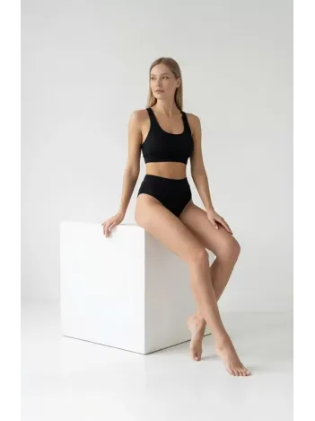 Kadın Siyah Çapraz Sırt Detaylı Iç Çamaşır Takımı – Modern, Konforlu Ve Günlük Kombinlere Uygun