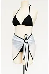 Kadın Siyah Beyaz Pareolu Yandan Ve Boyundan Bağlamalı 3'lü Bikini Takımı – Modern, Konforlu Ve Günlük Kombinlere Uygun
