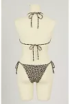 Kadın Siyah Ve Leopar Detaylı Yandan Bağlamalı Bikini Takımı – Modern, Konforlu Ve Günlük Kombinlere Uygun