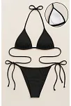 Kadın Siyah Yandan Ve Boyundan Bağlamalı Bikini Mayo Takımı – Modern, Konforlu Ve Günlük Kombinlere Uygun
