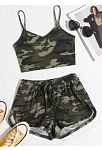 Kadın Kamuflaj Desenli Askılı Crop Top Ve Şortlu Gecelik Takım – Modern, Konforlu Ve Günlük Kombinlere Uygun Kadın Kamuflaj Desenli Askılı Crop Top Ve Şortlu Gecelik Takım – Modern, Konforlu Ve Günlük Kombinlere Uygun