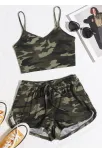 Kadın Kamuflaj Desenli Askılı Crop Top Ve Şortlu Gecelik Takım – Modern, Konforlu Ve Günlük Kombinlere Uygun
