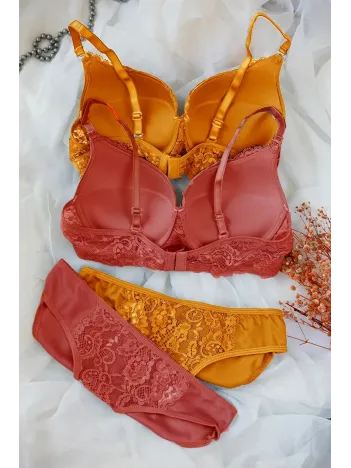 Kadın Hardal Ve Kiremit Rengi Dolgulu Balenli Sütyen Külot 2'li Paket – Modern Ve Şık Tasarım Kadın Hardal Ve Kiremit Rengi Dolgulu Balenli Sütyen Külot 2'li Paket – Modern Ve Şık Tasarım