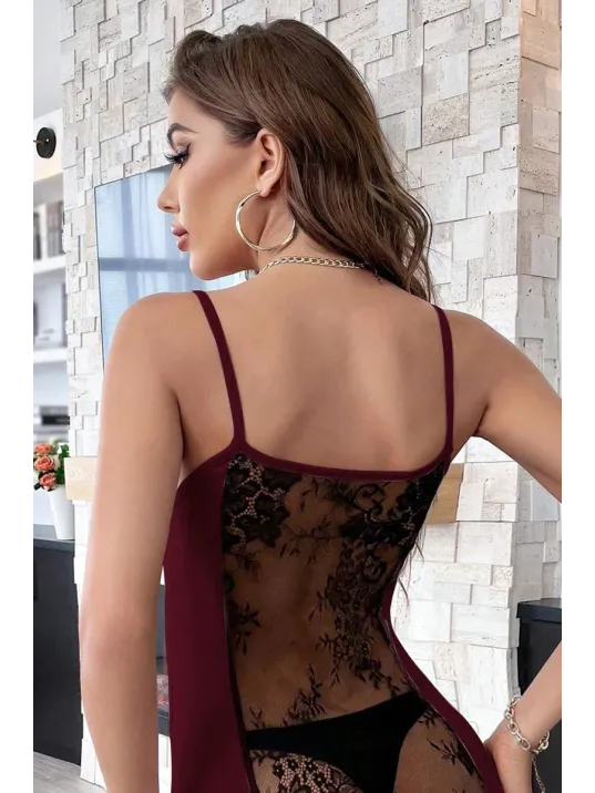 Kadın Bordo Sırt Kısmı Komple Dantelli Mini Gecelik – Modern Ve Şık Tasarım Kadın Bordo Sırt Kısmı Komple Dantelli Mini Gecelik – Modern Ve Şık Tasarım