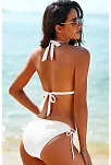 Kadın Beyaz Belden, Boyundan Bağlamalı Ve Ayarlanabilir Külotlu Üçgen Bikini Mayo Takımı – Modern, Konforlu Ve Günlük Kombinlere Uygun