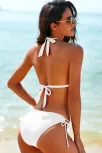 Kadın Beyaz Belden, Boyundan Bağlamalı Ve Ayarlanabilir Külotlu Üçgen Bikini Mayo Takımı – Modern, Konforlu Ve Günlük Kombinlere Uygun