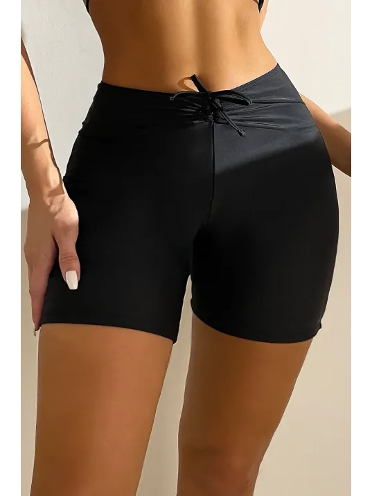 Kadın Siyah Önden Bağcıklı Deniz Şortu – Modern Ve Şık Tasarım Kadın Siyah Önden Bağcıklı Deniz Şortu – Modern Ve Şık Tasarım
