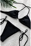 Kadın Siyah Yandan Bağlamalı Tangalı Üçgen Bikini Mayo Takımı – Modern, Konforlu Ve Günlük Kombinlere Uygun