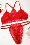 Kadın Kırmızı Sırtı Dantel Ve İp Detaylı Şık Sütyen Külot Takımı – Modern, Konforlu Ve Günlük Kombinlere Uygun