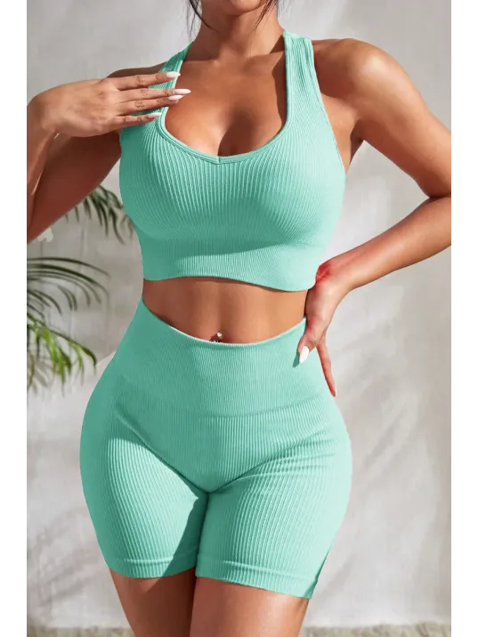 Kadın Açık Mavi Yüksek Bel Çapraz Sırt Detaylı Şortlu Gecelik Takım – Modern, Konforlu Ve Günlük Kombinlere Uygun Kadın Açık Mavi Yüksek Bel Çapraz Sırt Detaylı Şortlu Gecelik Takım – Modern, Konforlu Ve Günlük Kombinlere Uygun