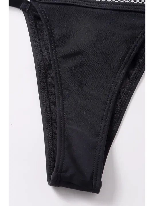 Kadın Siyah File Detaylı Iç Çamaşır Takımı – Modern, Konforlu Ve Günlük Kombinlere Uygun