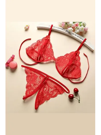 Kadın Kırmızı Dantelli Sütyen Külot Takımı – Modern, Konforlu Ve Günlük Kombinlere Uygun Kadın Kırmızı Dantelli Sütyen Külot Takımı – Modern, Konforlu Ve Günlük Kombinlere Uygun