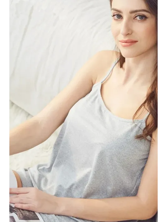 Kadın Gri Şortlu Penye Gecelik Takımı – Modern, Konforlu Ve Günlük Kombinlere Uygun Kadın Gri Şortlu Penye Gecelik Takımı – Modern, Konforlu Ve Günlük Kombinlere Uygun