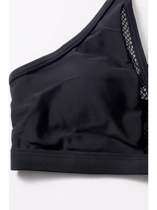 Kadın Siyah File Detaylı Özel Bikini Takımı – Modern, Konforlu Ve Günlük Kombinlere Uygun