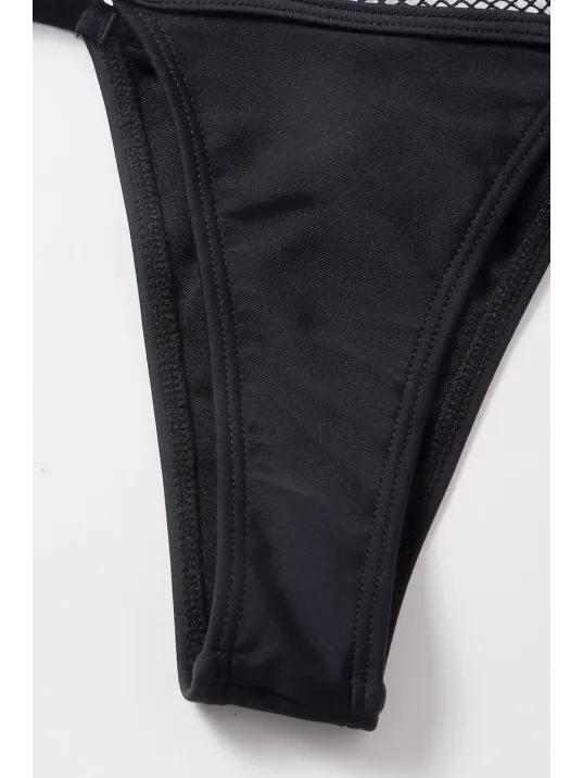 Kadın Siyah File Detaylı Özel Bikini Takımı – Modern, Konforlu Ve Günlük Kombinlere Uygun