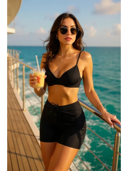 Kadın Siyah Önden Bağcıklı Deniz Şortu – Modern Ve Şık Tasarım Kadın Siyah Önden Bağcıklı Deniz Şortu – Modern Ve Şık Tasarım