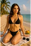 Kadın Siyah Yandan Ve Boyundan Bağlamalı Bikini Mayo Takımı – Modern, Konforlu Ve Günlük Kombinlere Uygun