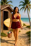 Kadın Bordo Şortlu Belden Ve Boyundan Bağlamalı Bikini Takımı – Modern, Konforlu Ve Günlük Kombinlere Uygun Kadın Bordo Şortlu Belden Ve Boyundan Bağlamalı Bikini Takımı – Modern, Konforlu Ve Günlük Kombinlere Uygun