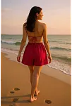 Kadın Fuşya Şortlu Belden Ve Boyundan Bağlamalı Bikini Takımı – Modern, Konforlu Ve Günlük Kombinlere Uygun Kadın Fuşya Şortlu Belden Ve Boyundan Bağlamalı Bikini Takımı – Modern, Konforlu Ve Günlük Kombinlere Uygun