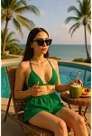 Kadın Yeşil Şortlu Belden Ve Boyundan Bağlamalı Bikini Takımı – Modern, Konforlu Ve Günlük Kombinlere Uygun Kadın Yeşil Şortlu Belden Ve Boyundan Bağlamalı Bikini Takımı – Modern, Konforlu Ve Günlük Kombinlere Uygun