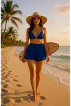 Kadın Mavi Şortlu Belden Ve Boyundan Bağlamalı Bikini Takımı – Modern, Konforlu Ve Günlük Kombinlere Uygun Kadın Mavi Şortlu Belden Ve Boyundan Bağlamalı Bikini Takımı – Modern, Konforlu Ve Günlük Kombinlere Uygun