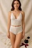 Kadın Beyaz Dantel Bralet Şort Takımı – Romantik Ve Zarif İç Giyim