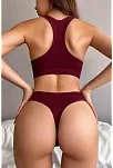 Kadın Bordo Seamless Tanga Sütyen Takım – Modern, Konforlu Ve Günlük Kombinlere Uygun Kadın Bordo Seamless Tanga Sütyen Takım – Modern, Konforlu Ve Günlük Kombinlere Uygun