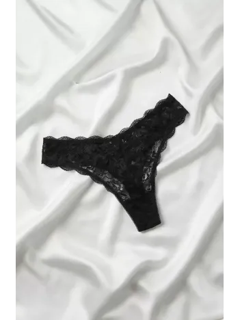 Kadın Siyah Dantel Tanga Külot – Modern Ve Şık Tasarım