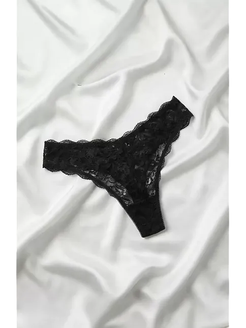 Kadın Siyah Dantel Tanga Külot – Modern Ve Şık Tasarım
