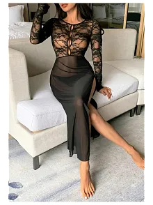 İç Çamaşırlı Çoraplı Siyah Seksi Jartiyer Takim