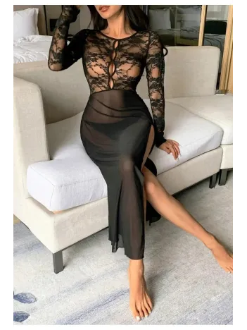 İç Çamaşırlı Çoraplı Siyah Seksi Jartiyer Takim