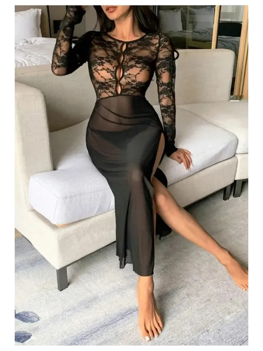 İç Çamaşırlı Çoraplı Siyah Seksi Jartiyer Takim